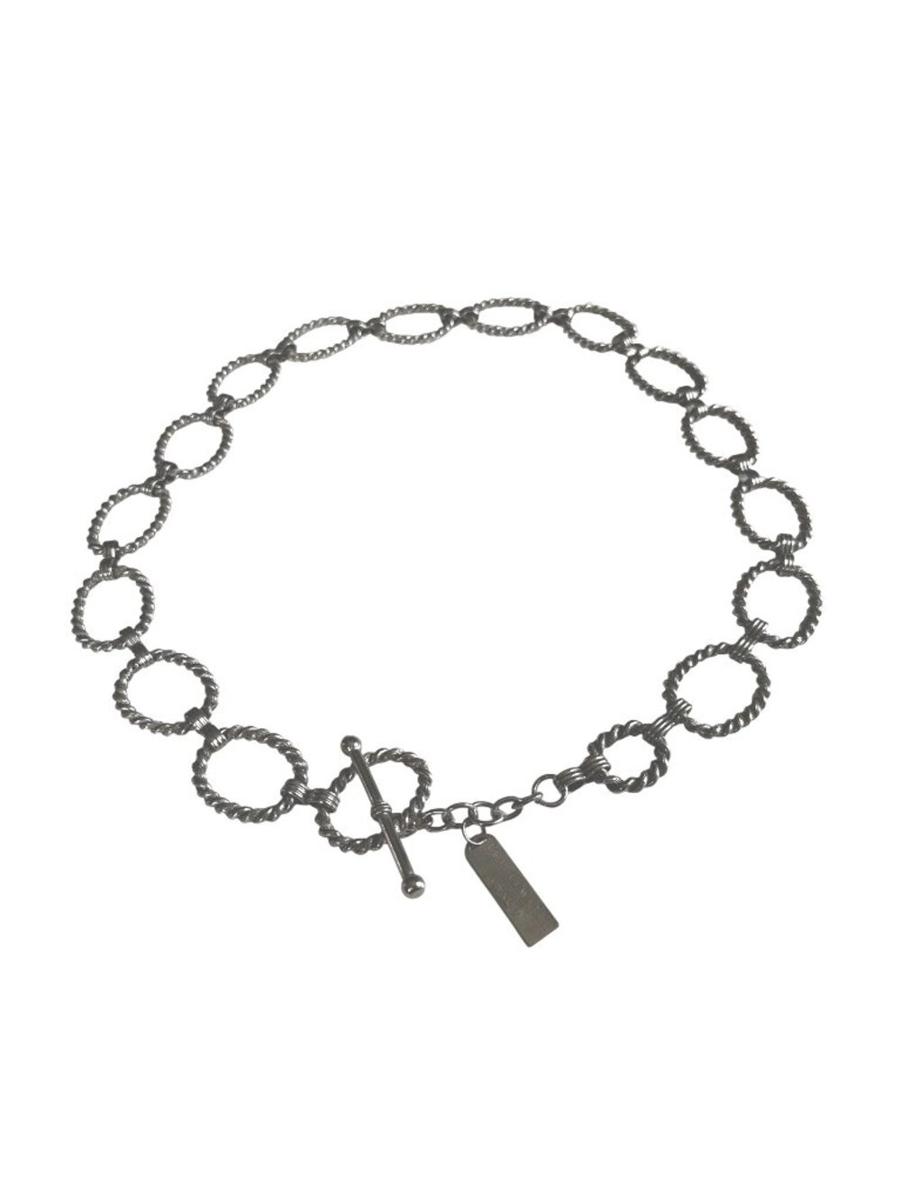 Vintage The Limited Silver Chain Belt Womens Medium Toggle Clasp Twisted Link